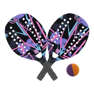 Kit Raquete Beach Tennis Lilás BT100 480615 Bel em Oferta na Shopee
