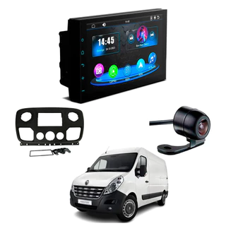Kit Central Multimídia MP5 CarPlay Moldura 2Din Master 2013 à 2021 7"+ Câmera de Ré Borboleta