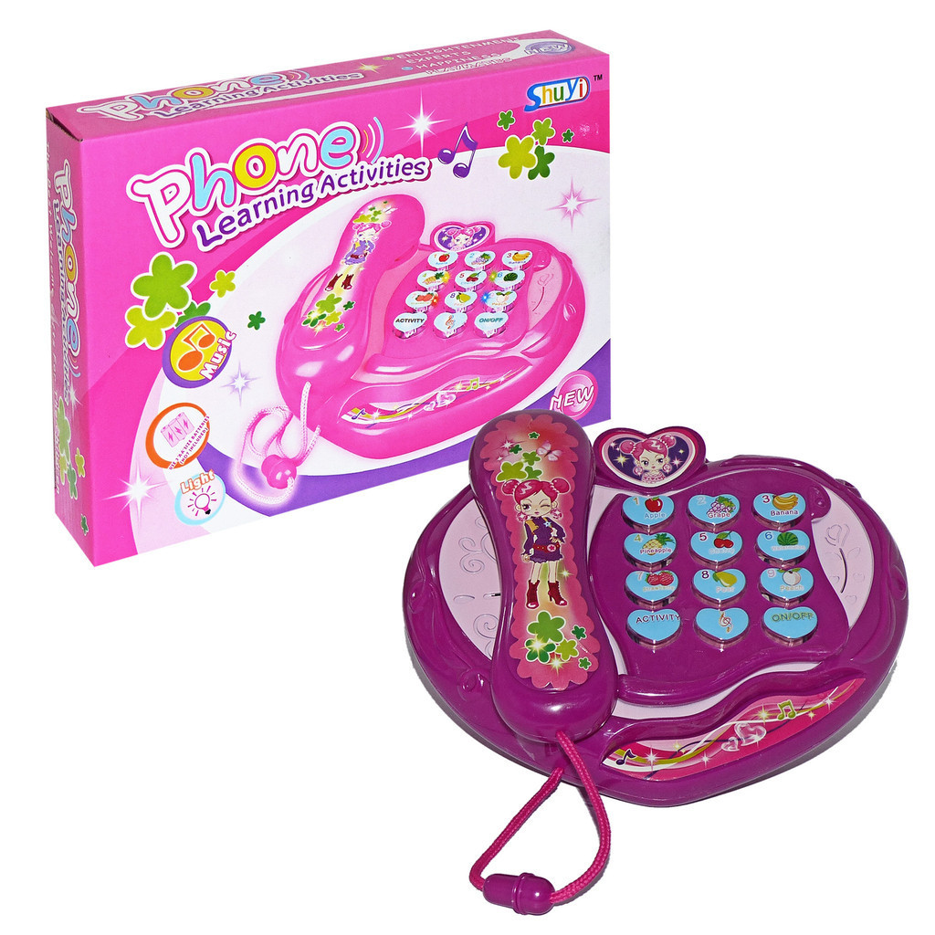 Telefone Musical Infantil Modelos Frutas Com Som e Luzes Brinquedo