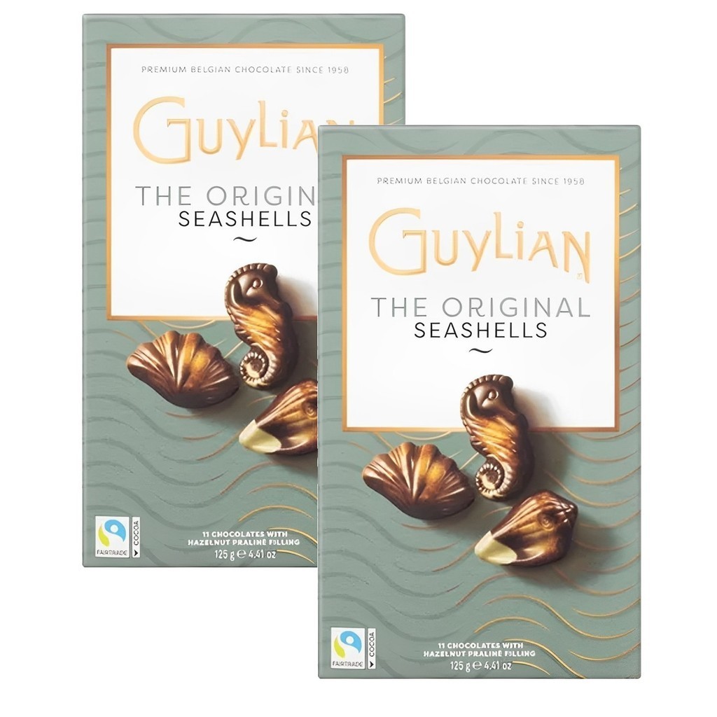 Kit c/ 2cxs Chocolate Belga GUYLIAN Sea Shells Original 125g | Shopee ...