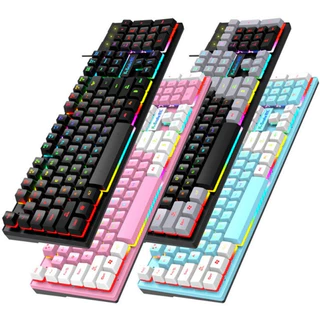 Gamer Teclado Semi-mecânico RGB LED retroiluminado Computador Pc