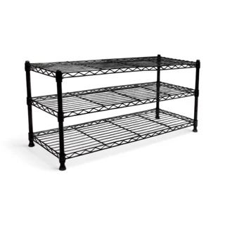 Estante Organizadora Ajustável com 3 Prateleiras De Aço Preta 35x90x42