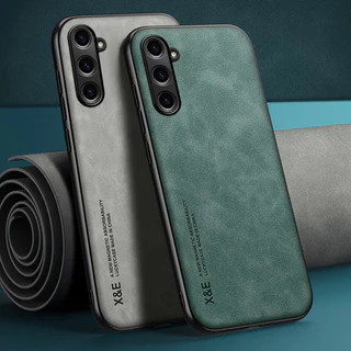 Capa De Couro De Luxo Para Samsung Galaxy M34 A14 A24 4G A34 A54 5G Magnética Carro Proteção De Silicone Telefone Coque