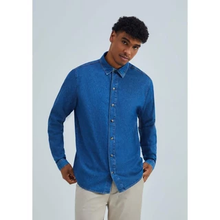 Camisa Jeans Masculina Manga Longa Hering
