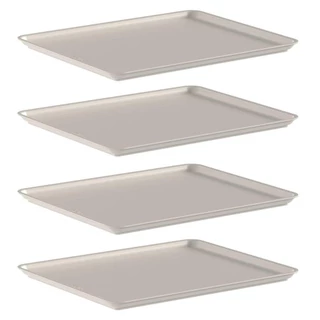 Kit 4 Tampa Cesto Organizador 5,4L OU Flow 1,3x22x27cm Bege