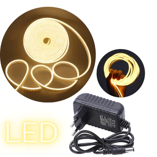 Fita Led Neon Branco Quente 3000k 5m com fonte 12v Bivolt iluminação de led para decoração
