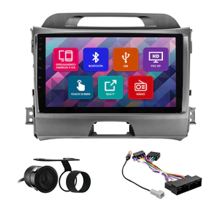 Kit Multimídia 9 Pol Sportage 10 11 12 13 2014 2015 2016 Espelhamento Android Ios 2 Din Grafite Camera Ré