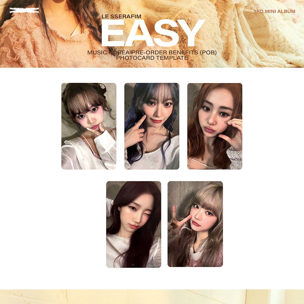 1-5pcs/set LE SSERAFIM 3rd mini Album EASY Photocards K4 POP M2U