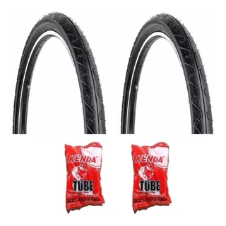 Par Pneu Bicicleta Kenda K90 Aro 26 X 1.95 Slick + 2 Camaras