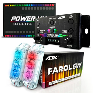 Kit Central Iluminação AJK Power VU Digital + Par Farol 6w