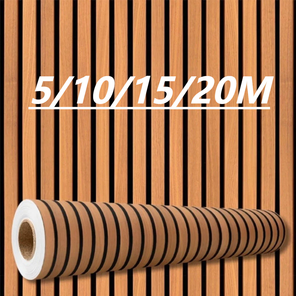 Papel de parede madeira ripada aplicado na parede