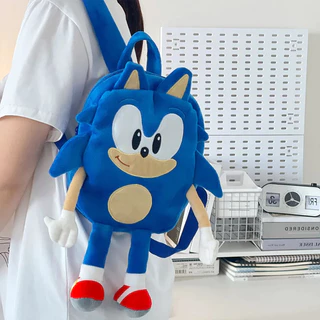 20*24*9cm Hot Sale Super Sonic Mochila Jogo Anime Plushie Travel Bag Cartoon Soft Plush Kids Schoolbag Brinquedos presen