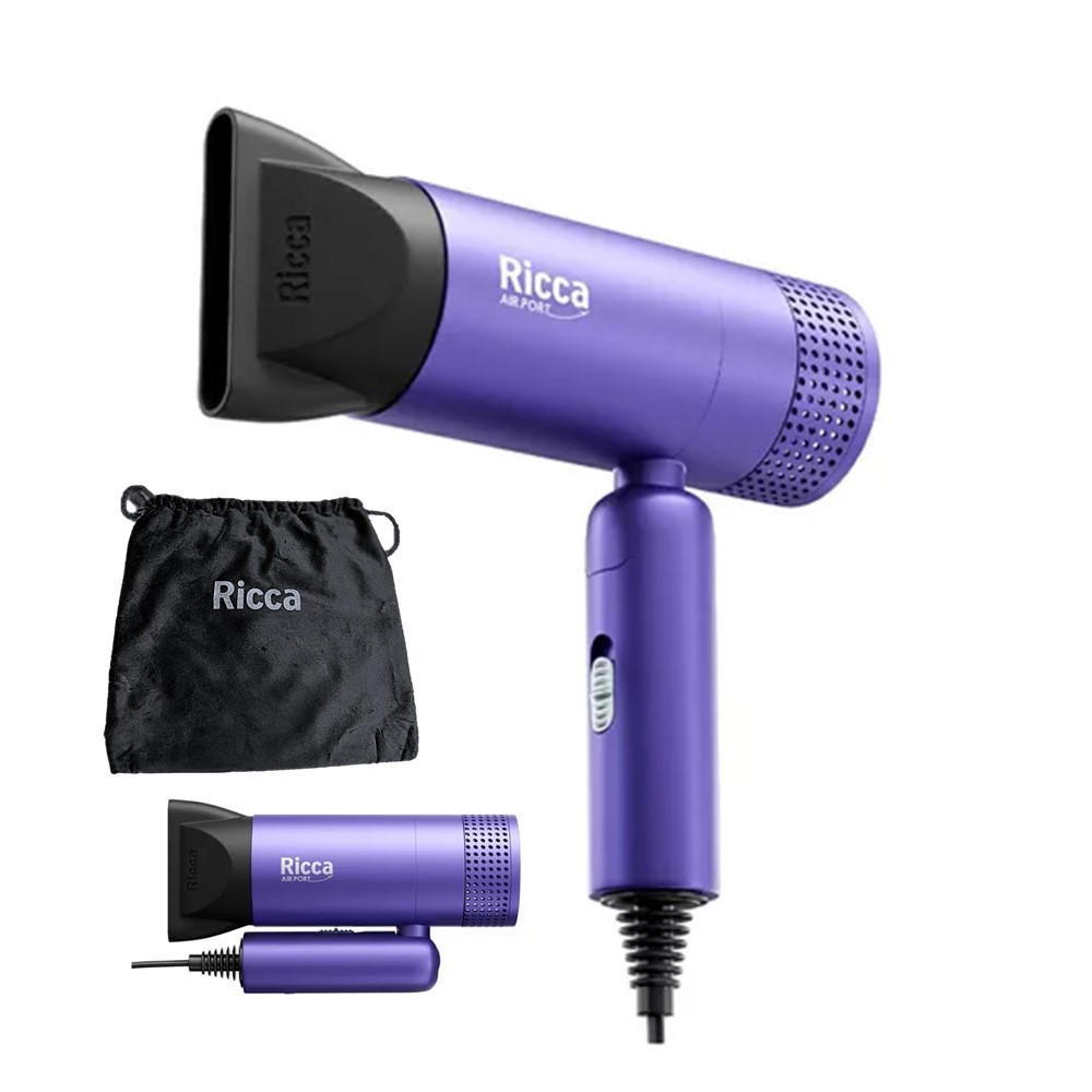 Secador de Cabelo para Viagem Airport Ricca Bivolt 127v 220 v1200W ...