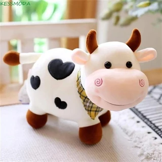 KESSMODA Boneca De Pelúcia Vaca Brinquedo Animais Fofos Recheados Sorriso De Para Meninas Touro De Algodão