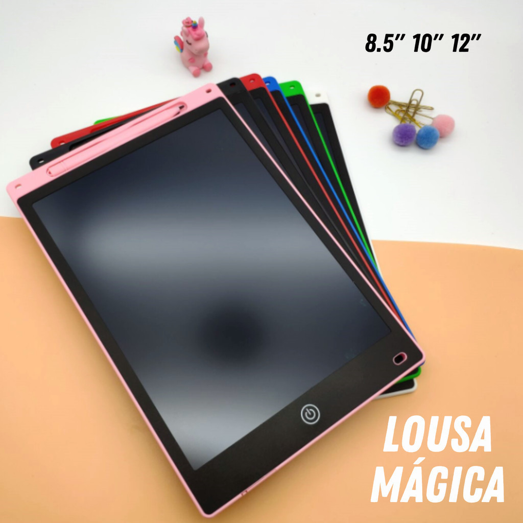 Lousa Mágica Tela Lcd 8.5 /10 /12 Polegadas Infantil De Escrever E Desenhar Tablet