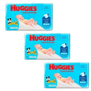 03 Fralda Huggies Tripla Proteção Mega - Escolha o tamanho