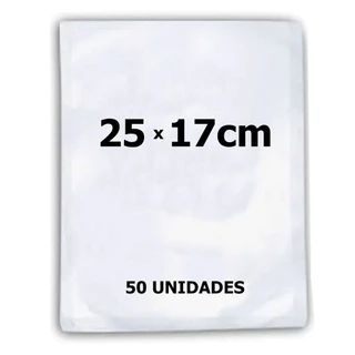 50 Saco Plástico 25x17cm Embalagem Ranhuras Seladora A Vácuo
