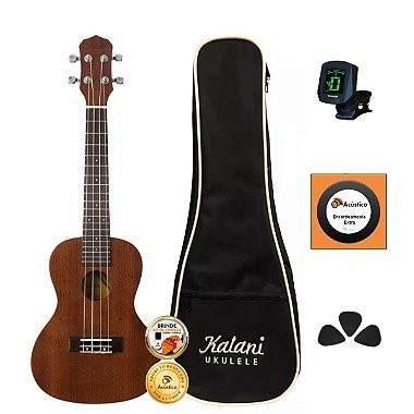 Kit Ukulele Concert Kalani Tribes 200 CT Sapele Completo Shopee Brasil