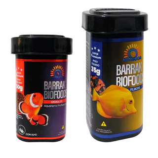 Kit Barrak - Ração para Peixe Barrak Biofoods Flocos 35g e Grânulos 50g Nutricon