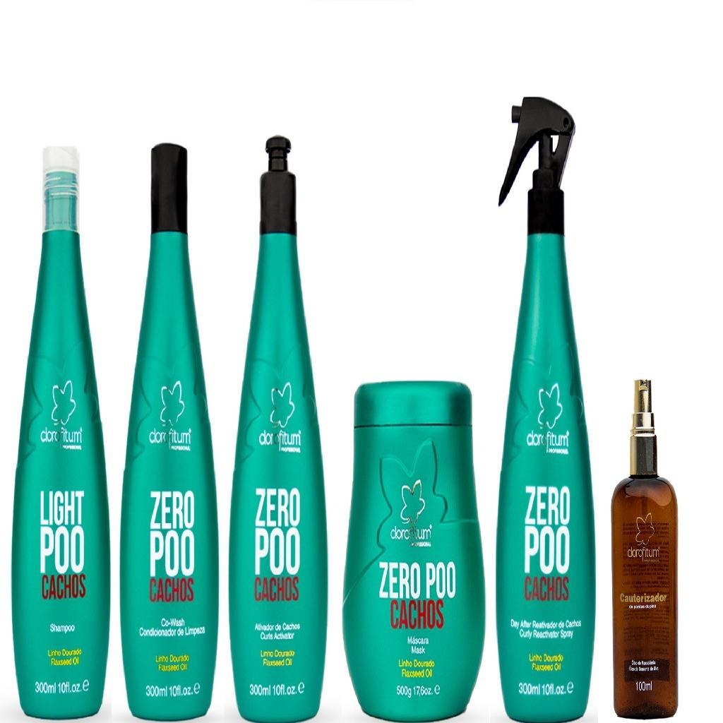 Clorofitum Zero Poo Shampoo e Co-Wash e Ativador de Cachos e Máscara e ...