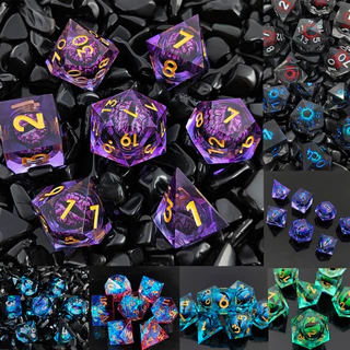 7pcs Jogo Personalizado De Dados De Dargões Móveis De Olhos Conjunto Reutilizáveis E Robustos Presente De Novidade Para Aniversário