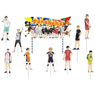 Topo de bolo Haikyuu personagens 10 peças 