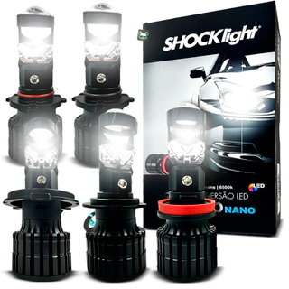 Kit Lâmpada Conversão Led Nano Projetor Elíptico 5000l 6500k