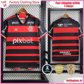2024/2025 Flamengo Home Jersey Flemish Camisa De Futebol Vermelha Preta 24/25 F-O Suor Masculino