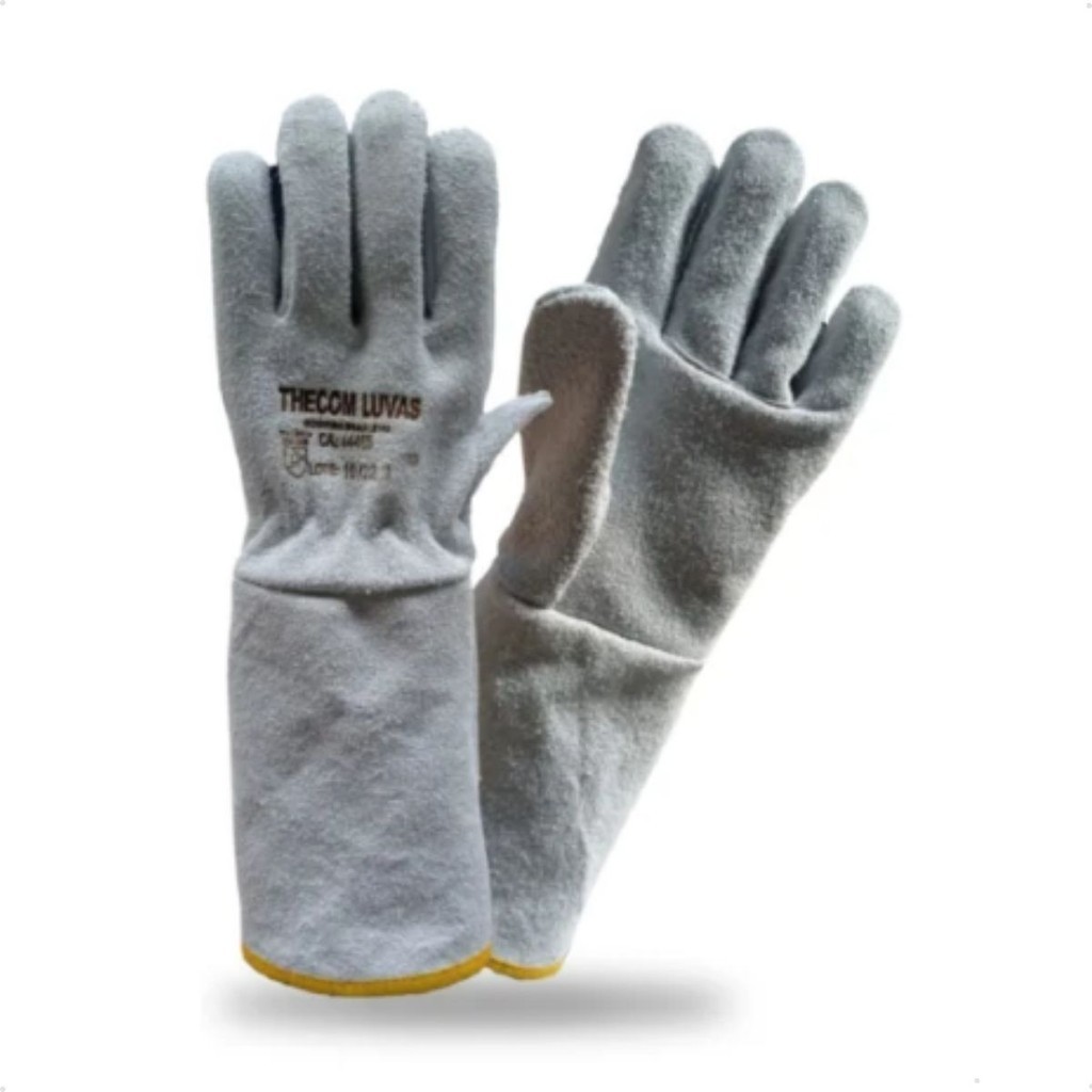 Luva Couro Raspa Petroleira Punho 20 Cm Epi Ca Certificado | Shopee Brasil