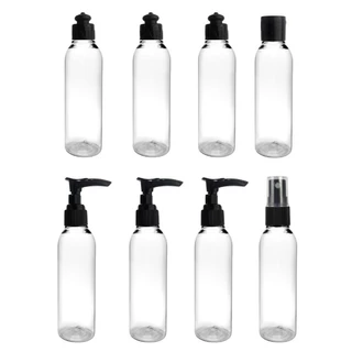 Kit 8 Frascos Viagem Armazenagem Cosméticos 100ml Cilindrico