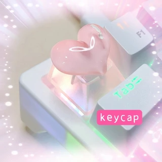 1pcs Chaveiro em forma de coração Chaveiro transparente adequado para teclado mecânico RD2X