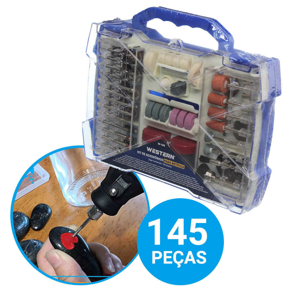 Kit De Acessórios Para Micro E Mini Retífica Com 145 Peças