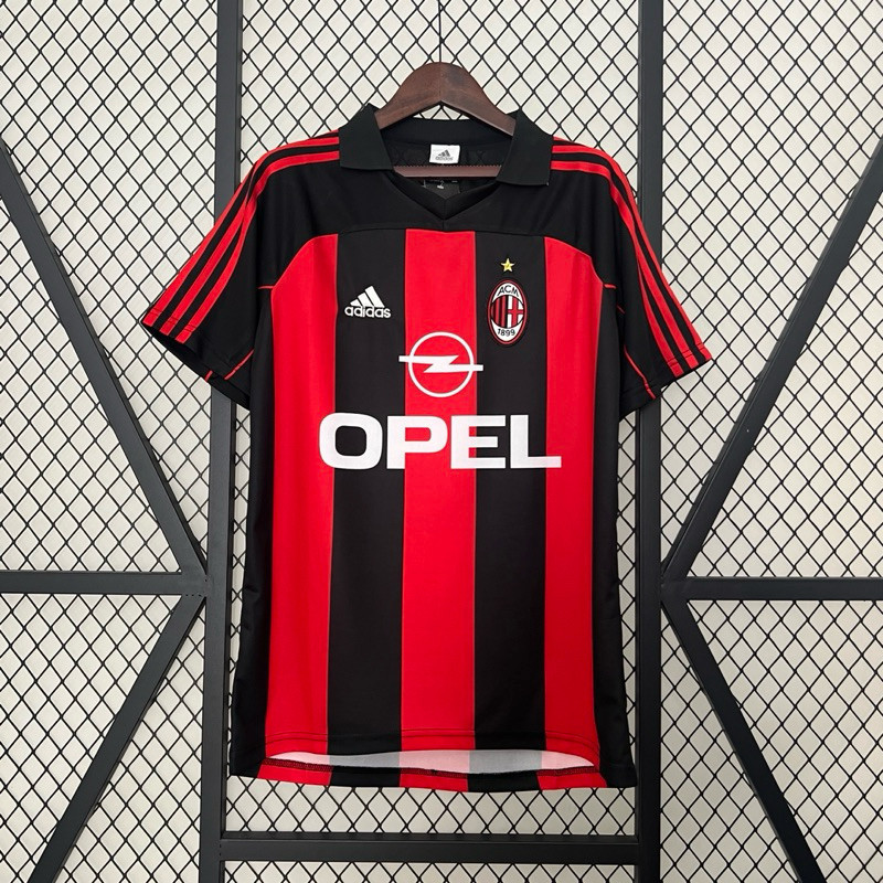 Retro Jersey 00-01 AC Milan Home Uniforme De Futebol Esportivo