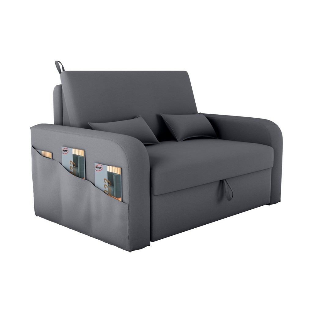 Sofá cama 2 lugares com bau 1,40 mts Day Matrix Cinza