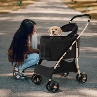 Carrinho De Passeio Pet Com Porta Copo Para Cães E Gatos 100