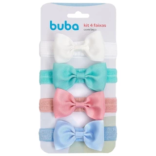 Kit 4 Faixas Com Laço Infantil Coloridos 15317 - Buba