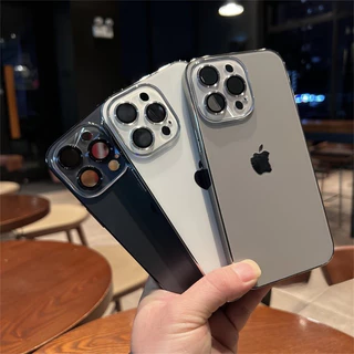  Ag Crystal Glass Caixa protetora de vidro de alta qualidade PC cinza fosco titânio de alta qualidade Adequado para IPhone 14 15 13 12 11 Pro Max 15Plus Nano revestimento de proteção contra radiação Tampa traseira