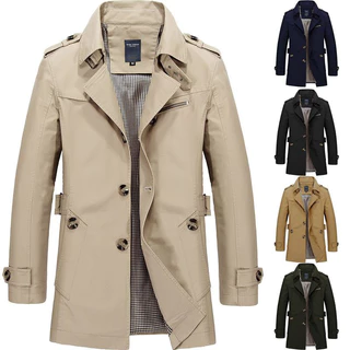 Jaqueta De Inverno Masculina De Algodão Slim Estilo Sobretudo Casual