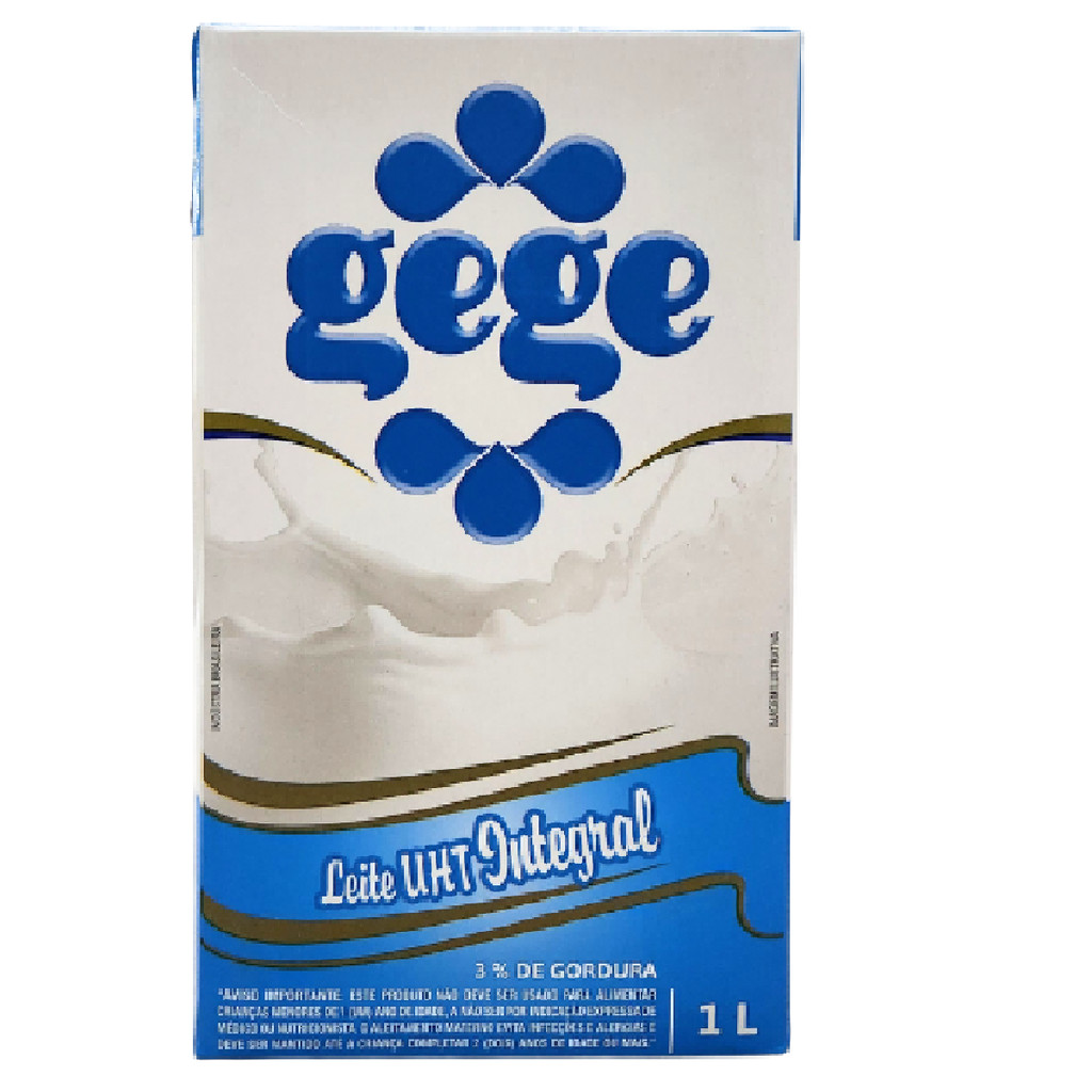 Leite Longa Vida Integral Gege 1 Litro - 12 Unidades | Shopee Brasil