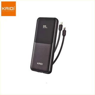 10000mAh Bateria Portátil Power Bank com 2 cabos incorporado Carga rápida KAIDI KD-961