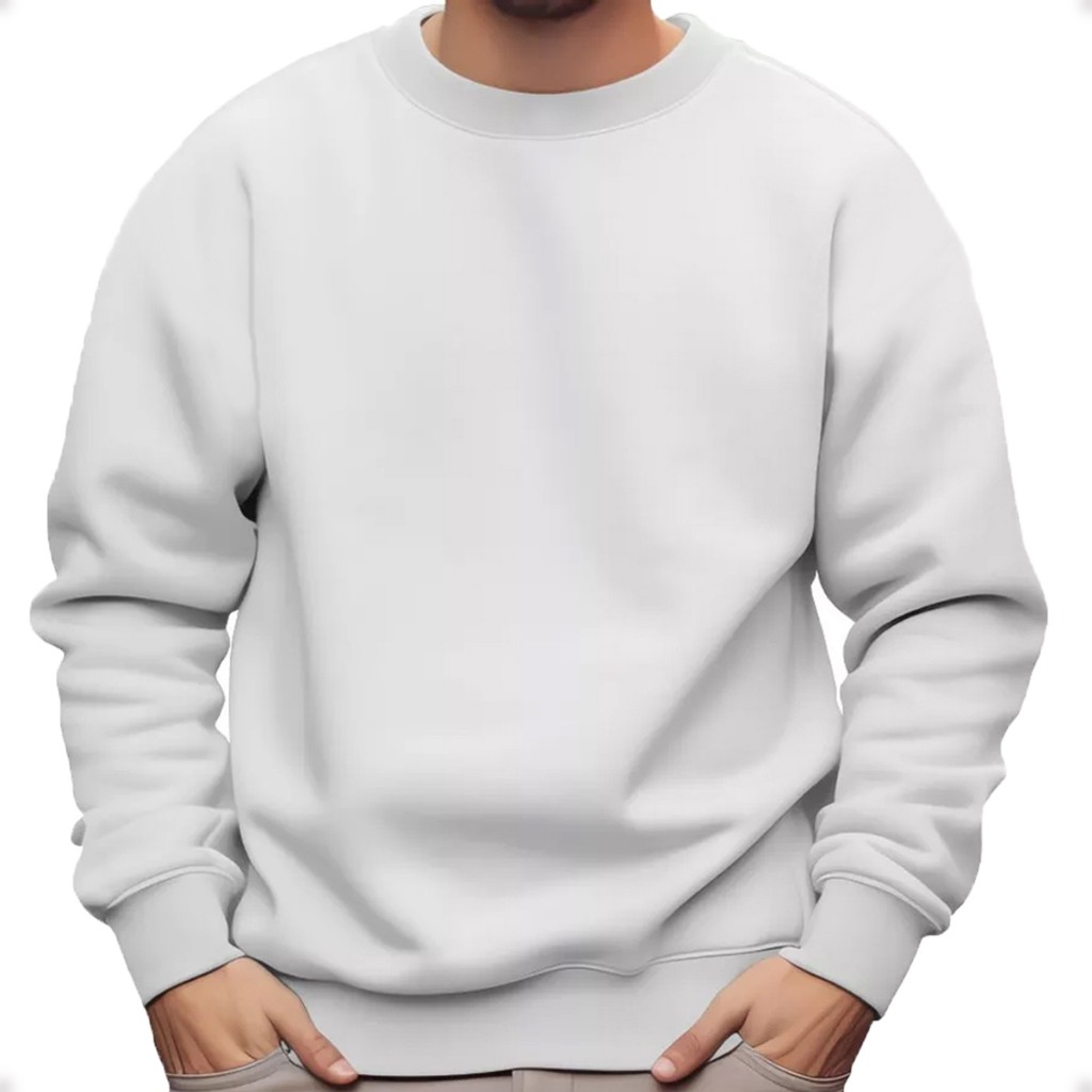 Moletom Gola Redonda Unissex Liso 100% Algodão Dia a Dia | Shopee Brasil
