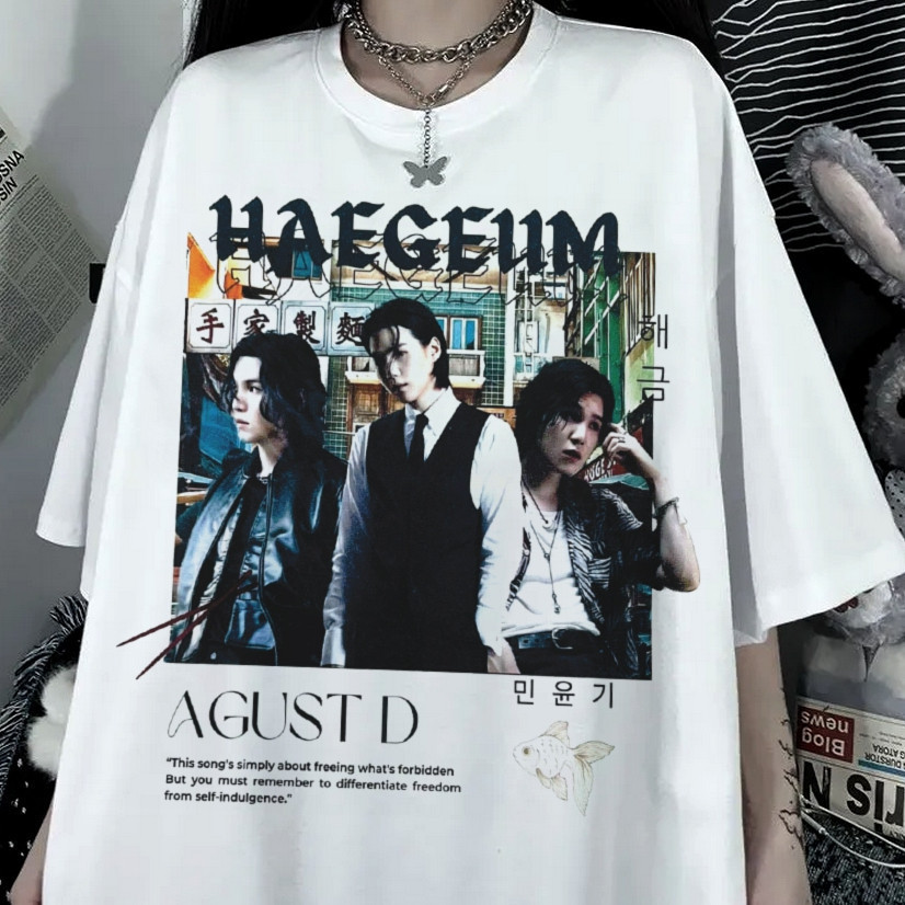 BTS SUGA Agust D The final Tシャツ XLサイズ Camiseta BRANCA Suga BTS Min Yoongi Agust D D-Day 100% Algodão