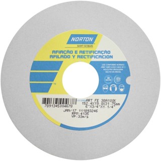 Rebolo reto para metal duro 6" x 3/4" x 1.1/4" - FE38A - Norton