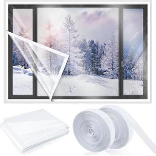 Kit De Película Isolante Para Janelas BCF , Transparente Isolamento Térmico Com Fita Auto-Adesiva