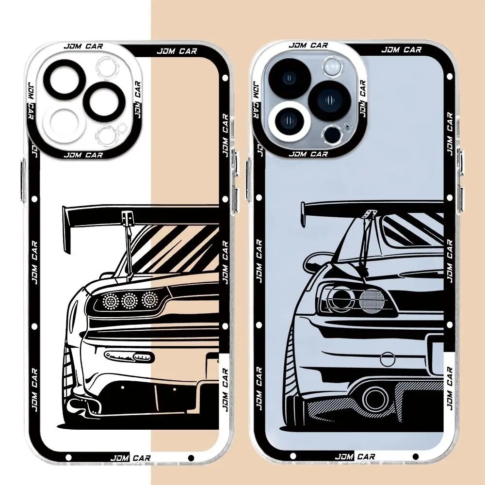 Capa Anime JDM Dream Para Carro Samsung Galaxy S24 S23 Ultra S23 FE S22 S21 S20 Plus A73 A72 A02S A03S Nota 20 Transparente De Silicone Macio