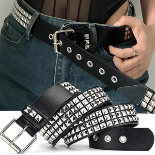 Y2K Cintos De Rhinestone Brilhante-Couro Punk Gótico Fashion Goth Rivet Waistband-Para Cinto De Jeans Cowboy Ocidental