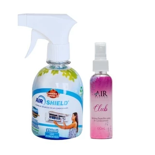 KIT Higienizador Bactericida Ar Condicionado Air Shield Spray 250ML + Aromatizador
