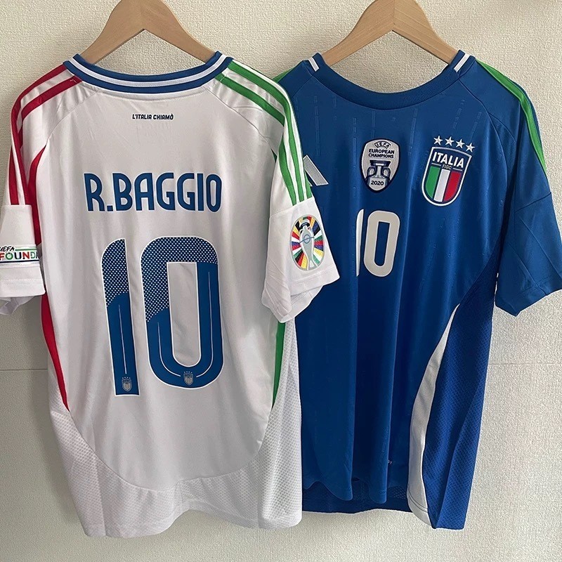 [S-4XL] 24-25 Itália kit Home and Away Jersey Futebol Masculino Versão R.BAGGIO CHIESA