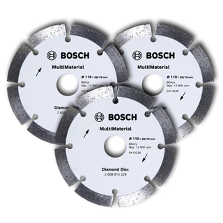 Discos Diamantado 110mm MultiMaterial Bosch Kit com 3 Segmentado Standard