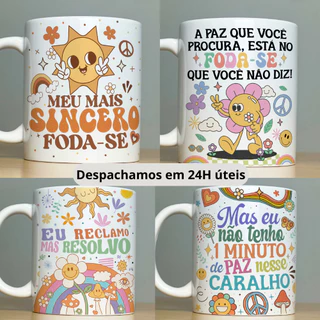 Caneca de Porcelana Personalizada - Xícara com Frases Divertidas e Engraçadas - Indelicadas